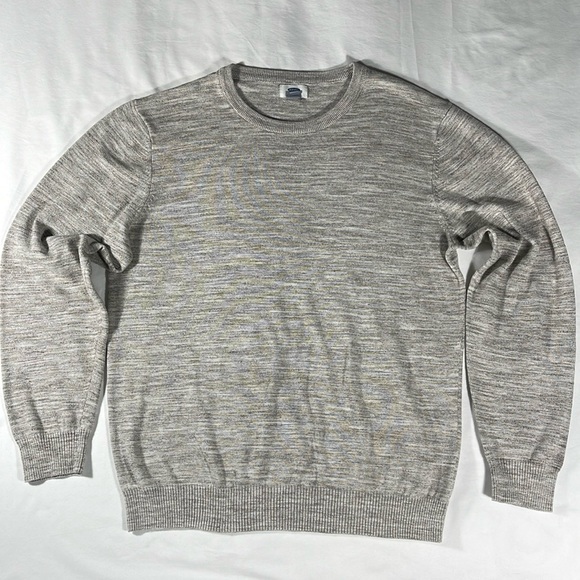 Old Navy mens heathered grey crewneck long sleeve pullover jersey shirt - size L - Picture 2 of 7
